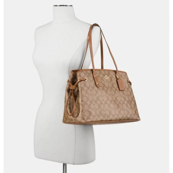 Coach drawstring carryall in signature canvas sale